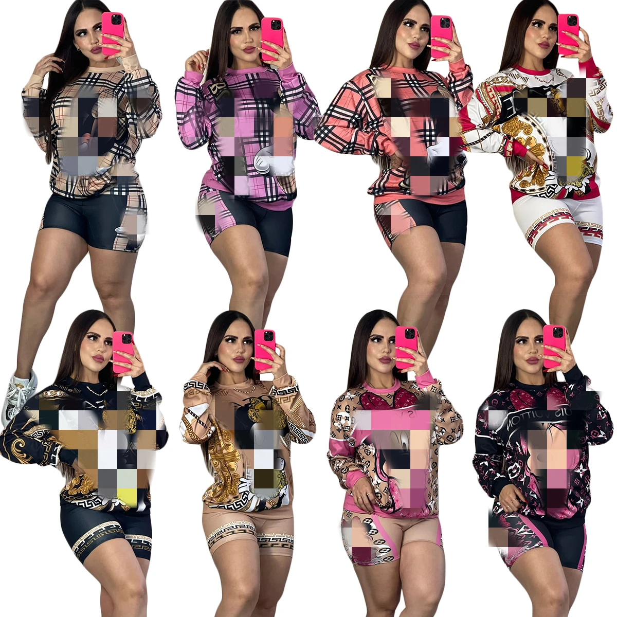 2 piece short set women sets clothing 2022 new arrivals custom outfits women two piece set famous luxury designer brand Clothing