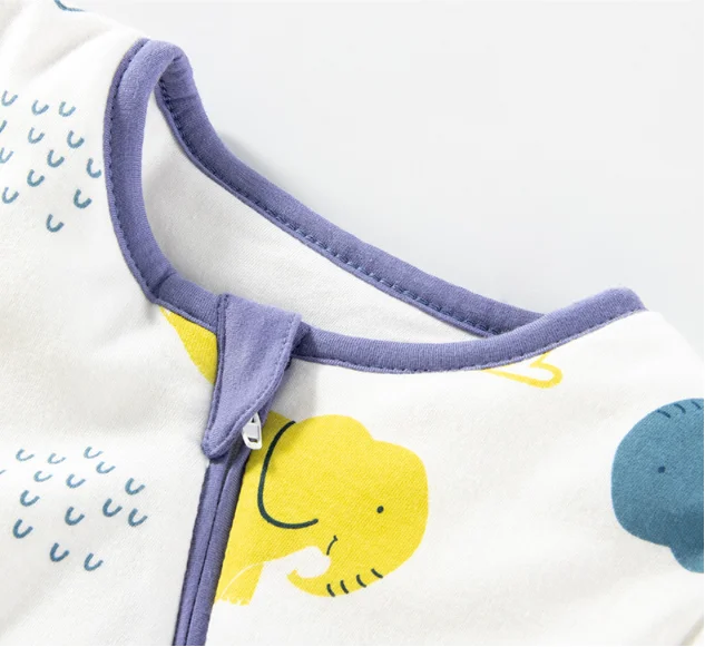 Spring and autumn round neck detachable sleeve sleeping bag cute and warm  newborn baby zipper sleeping bags