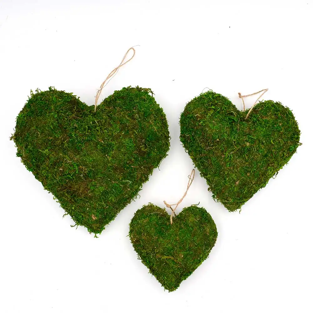 
heart-shaped Three-dimensional hanging pieces loving heart moss garden decoration hanging 