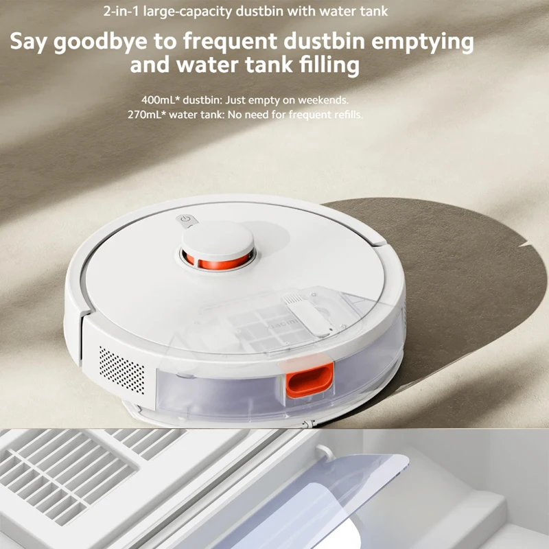 Xiaomi Robot Vacuum S20 Robot Aspirapolvere Lavapavimenti Stazione Smart All-in-one Aspirazione 5000Pa Navigazione Laser 3D