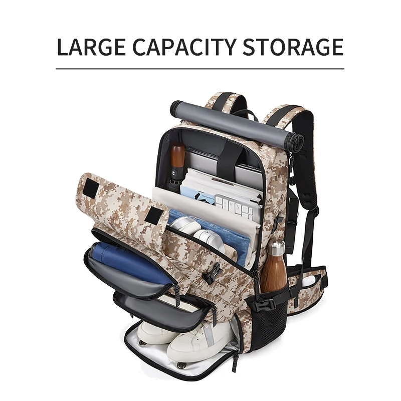 Custom Logo Outdoor Travel Mountaineering Backpack Waterproof Gym Sport Hiking Climbing Backpacks Bags