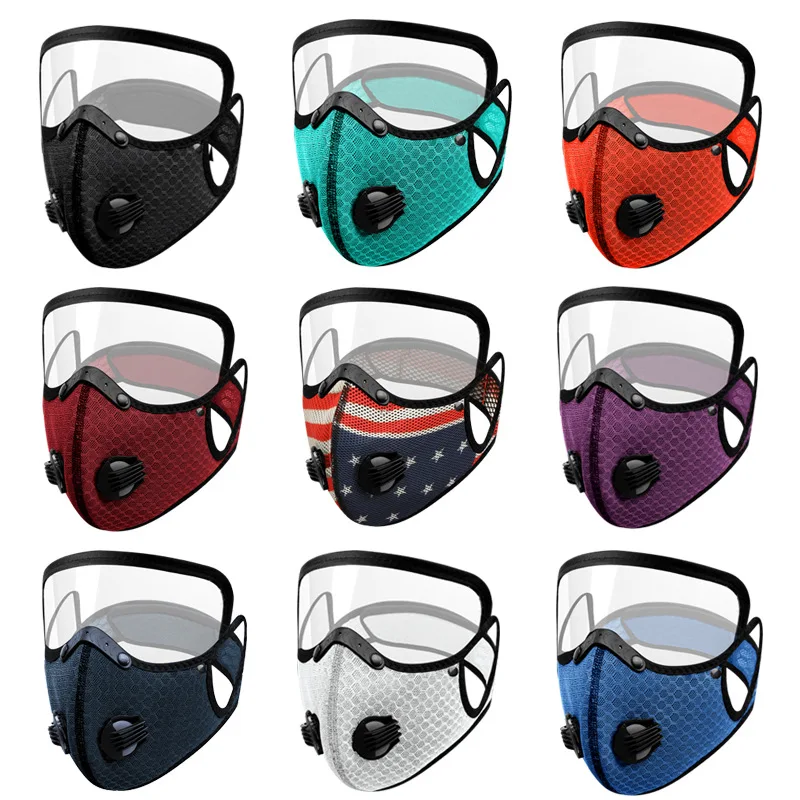 hot sell Outdoor cycling mask Five Layer Filter With Carbon Cloth Maskes Fashion Sport motorcycle face mask With Valve