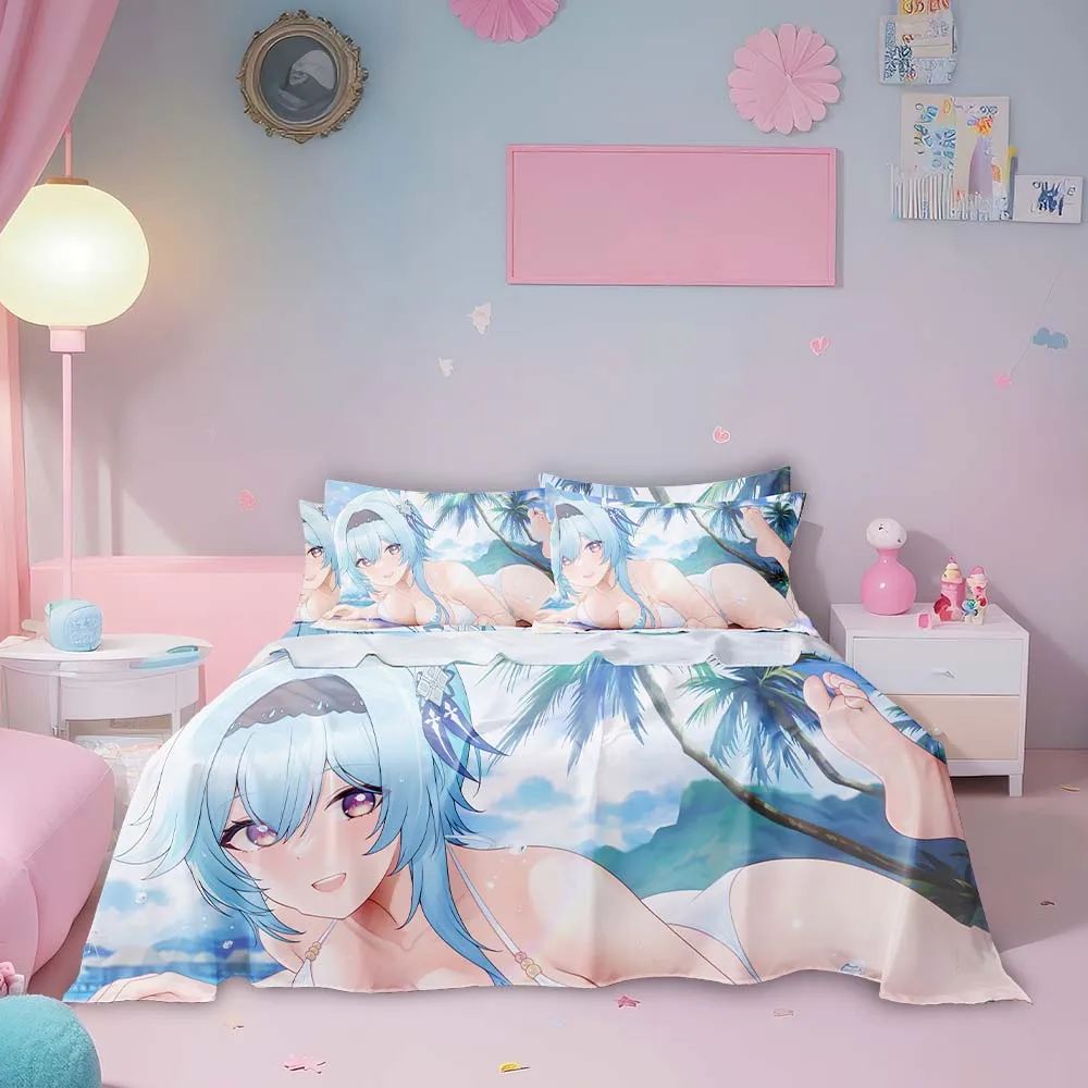 Wholesale Premium Customized Printed Design 100% Polyester 4pcs Bedding Sheet Set