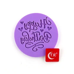 TX Acrylic Happy Birthday Decoration Set Fondant Embosser Cookie Stamp For Biscuit Cookie Embosser Stamp Fondant Cake Decorating