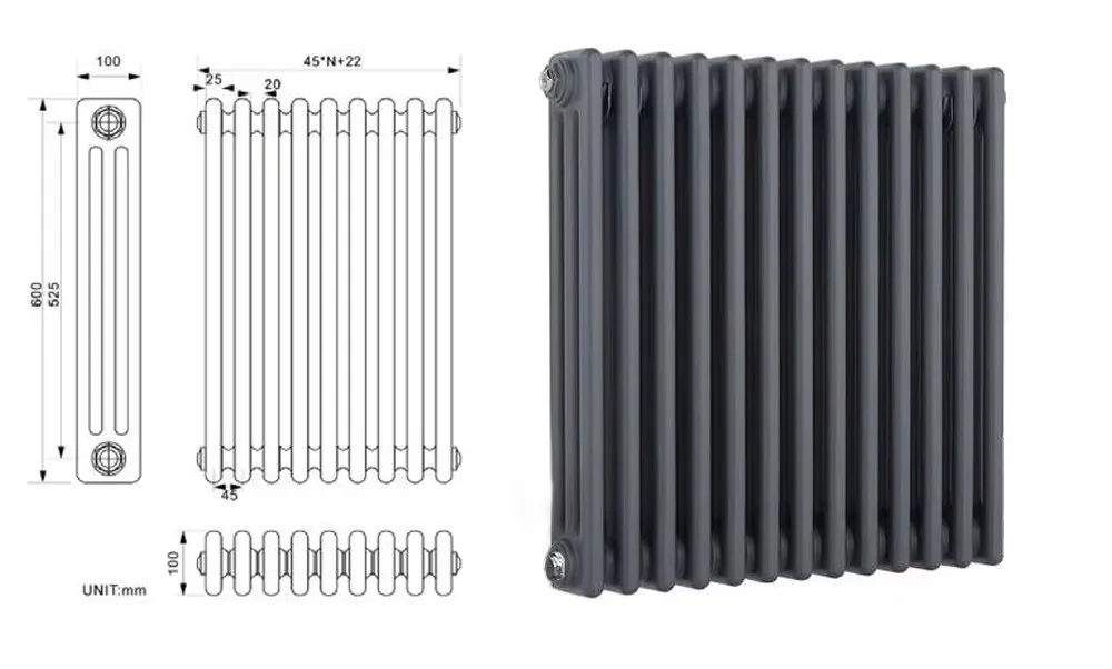 Competitive Price PMGGZ-3 High quality steel radiator Central heating system radiator Steel Column Radiator