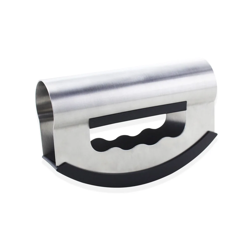 Double Blade-Stainless Steel Mezzaluna Salad Chopper With Protective Cover