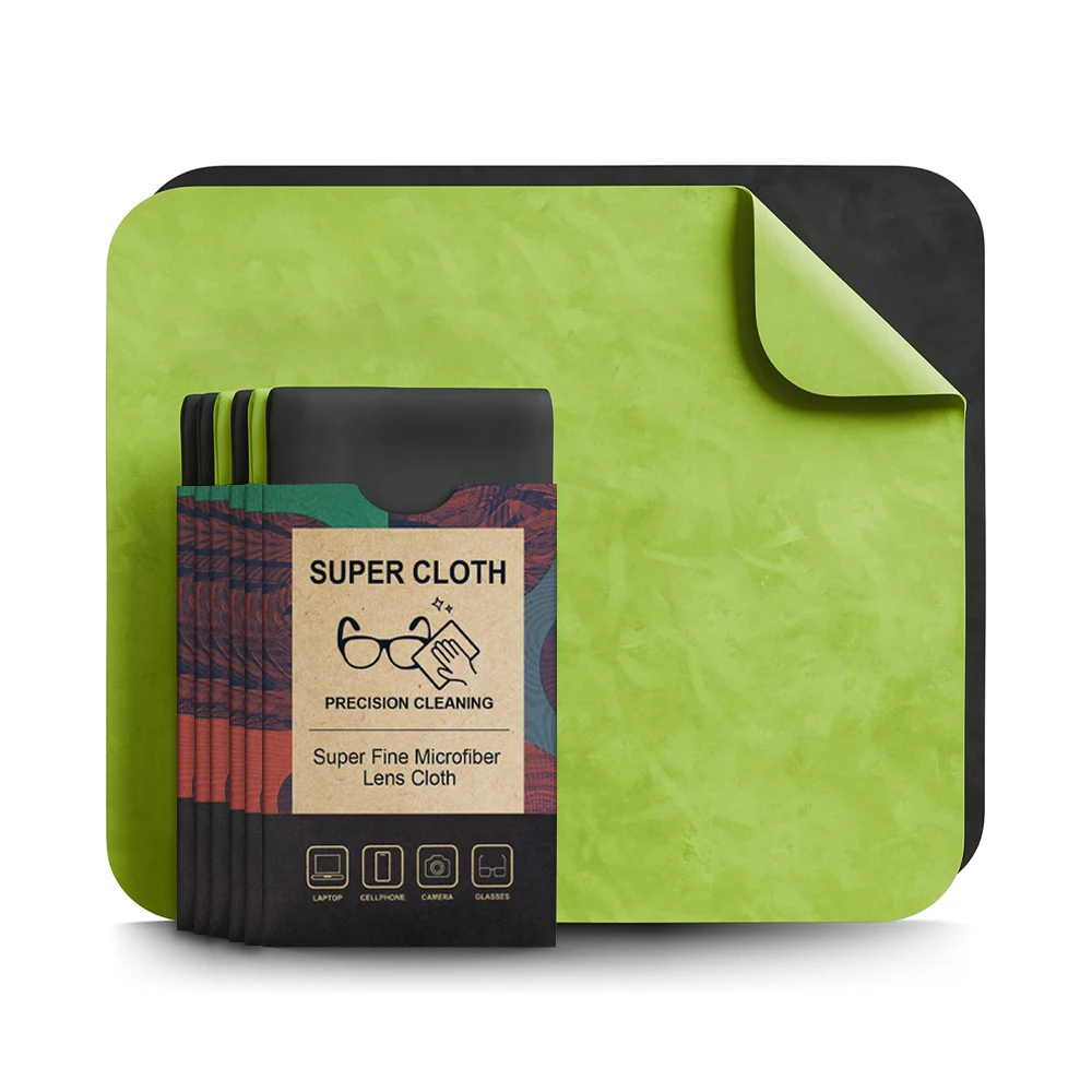 OEM Factory Microfiber Glasses Cleaning Cloth 6PCS Eyeglass Lens Cleaner Camera Lens Screen with Embossed Printing