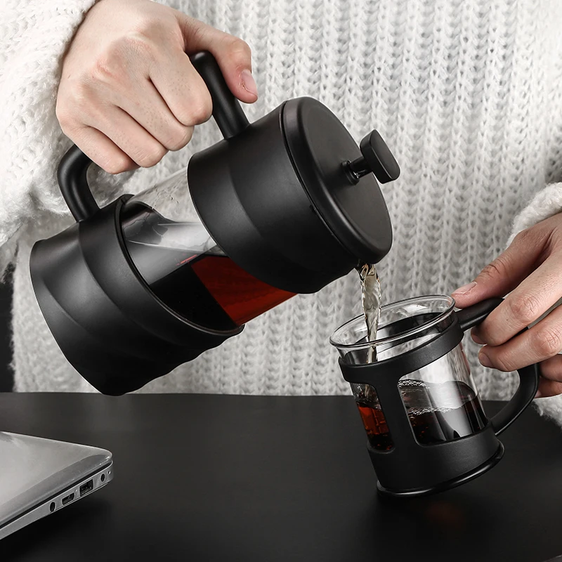 New Design Food Grade Heat Resistant High Borosilicate Glass French Press Coffee Maker