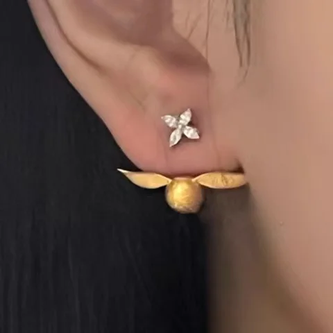 Christmas Gift Halloween Cosplay Jewelry  Golden Snitch Pin Earring