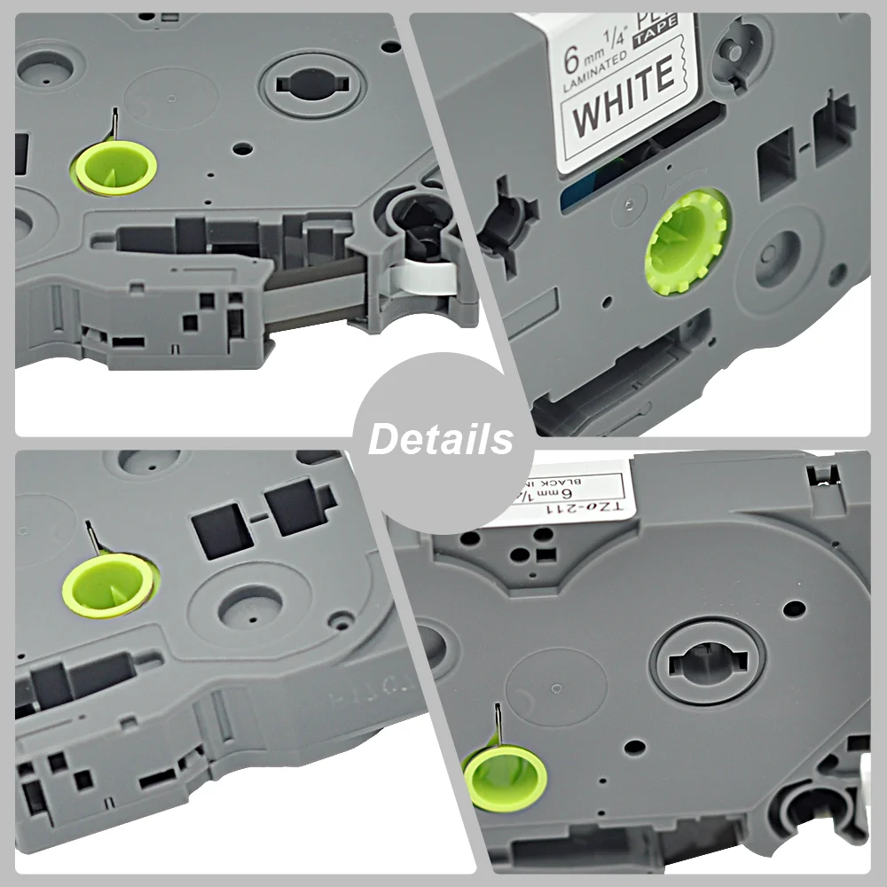 Compatible laminated label tape TZE-221 black on white 9mm Uesed for brother printer