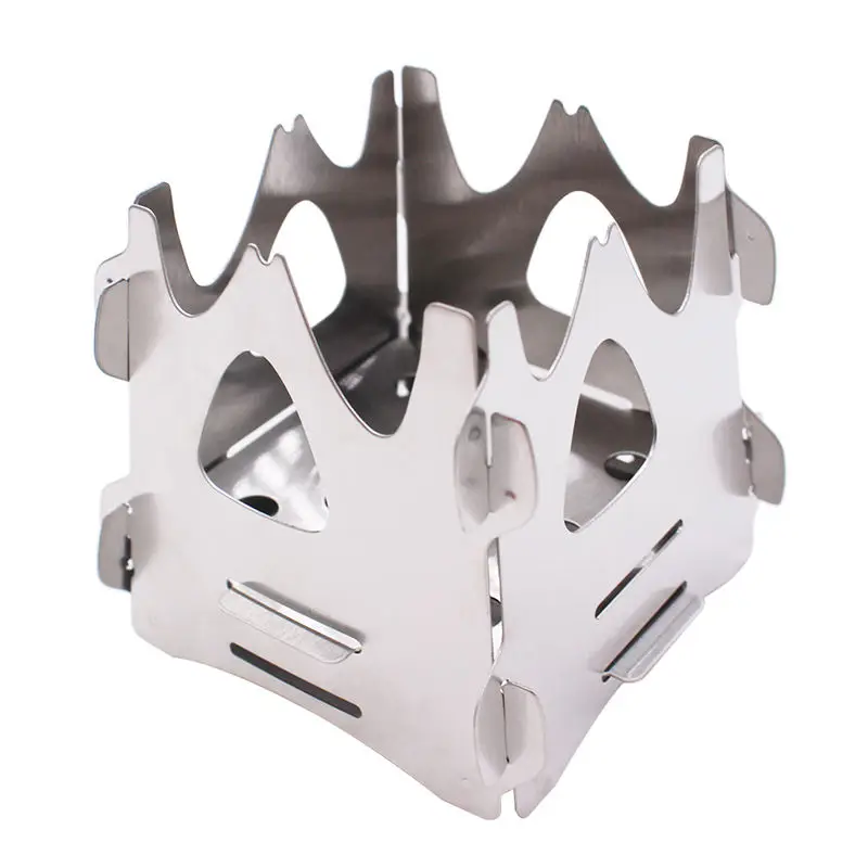 Outdoor Camping Wood Stove Survival Cooking Supplies Camping Cookout Picnic Stove Multi-functional Small Windproof Stove