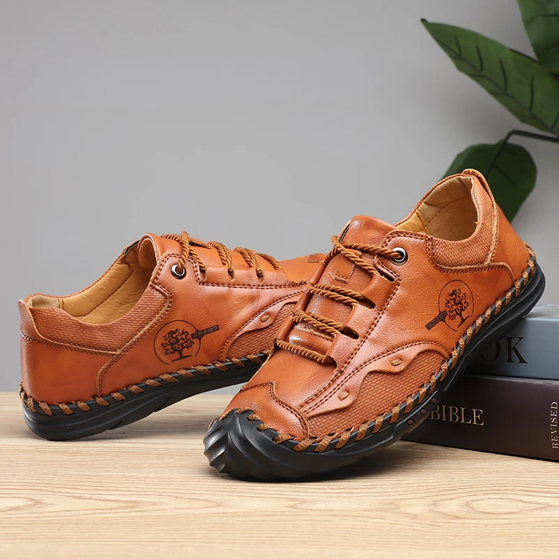 New Arrival Accept OEM Service Custom Logo Ready Stock Large Size Hand Made Driving Oxford Men Genuine Leather Shoes