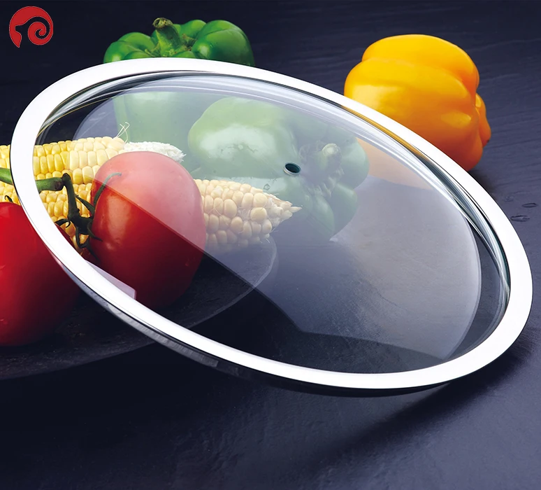 High Dome Circular Tempered Glass Lid for Kitchen Cookware High Temperature Resistance round Pan Cover