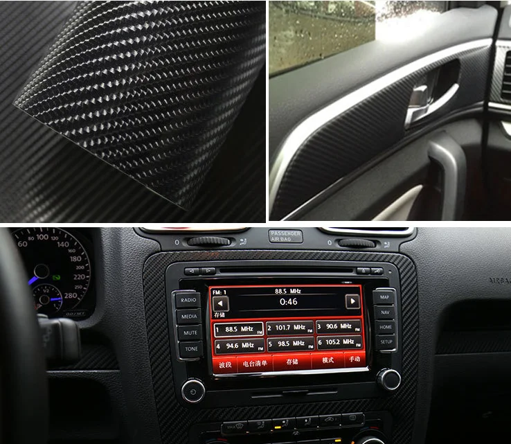 Air Bubble Free 4D Carbon Fiber Car Shrink Wrap vinyl Film