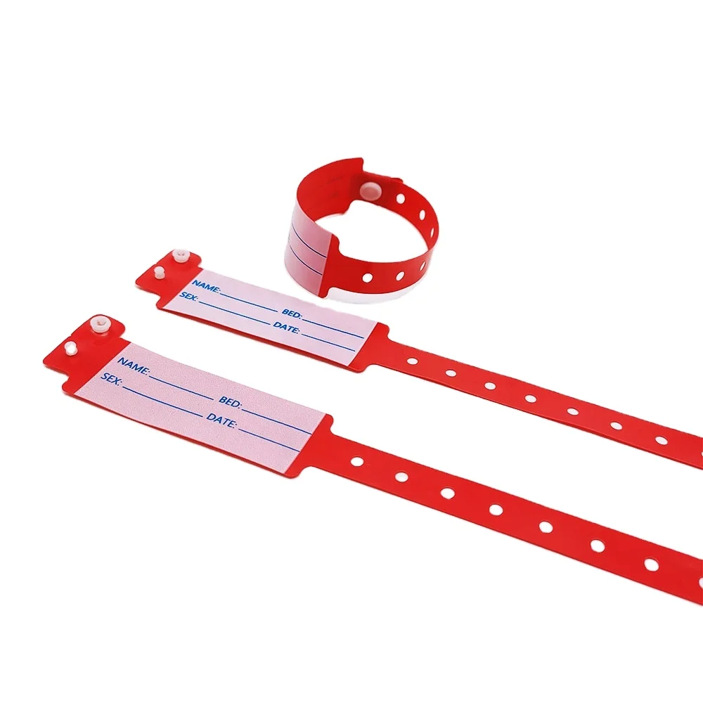 PVC Material Mother Baby Write on hospital medical id wristbands cheap custom hospital wristband