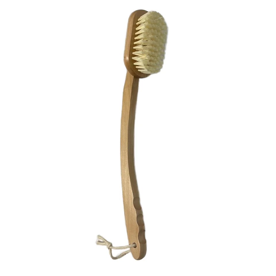 Щетка для ванной с длинной изогнутой деревянной ручкой сухой и влажной уборки тела эффективного использования губок скрубберов