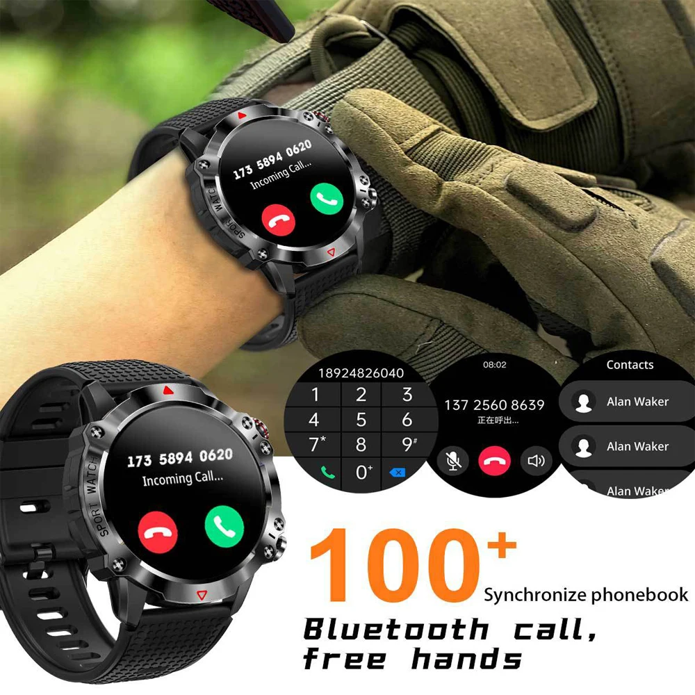 Newest Men Smart Watch KR10 Outdoor Touch Screen Sport Smartwatch 450mAh Long Battery Life Fitness Tracker Smart Watch