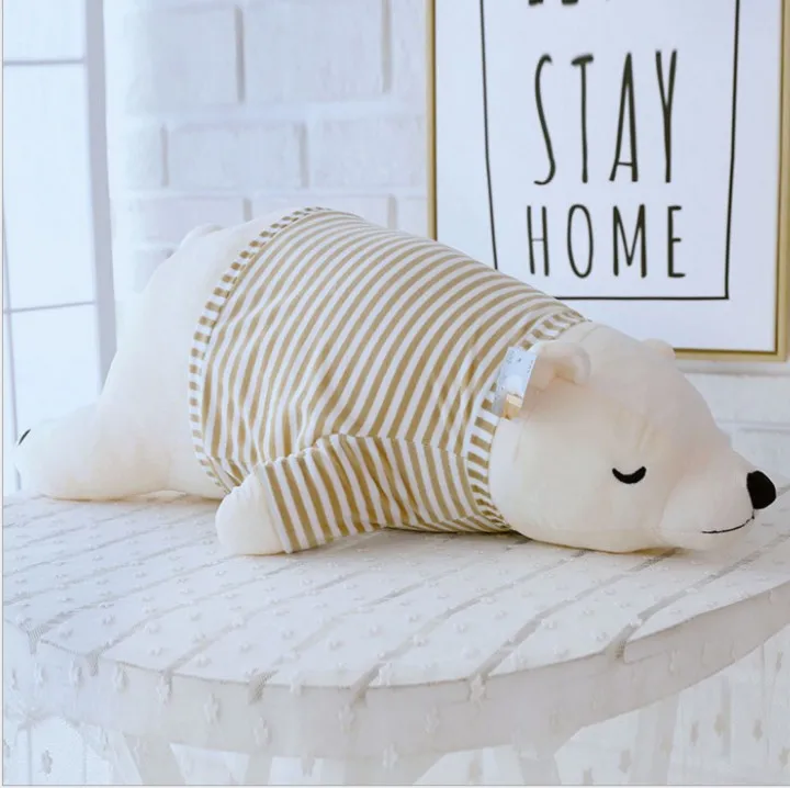 AIFEI TOY Super cute soft marine animals Wearing striped clothes polar bear dolls plush toys sofas sleeping pillows gifts