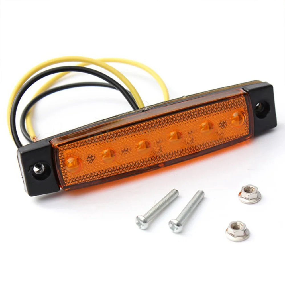 12V 24V LED 6SMD Truck Trailer Side Marker Indicator Light Car Brake Rear Sides Warning Tail Lights Auto Lamp WG126