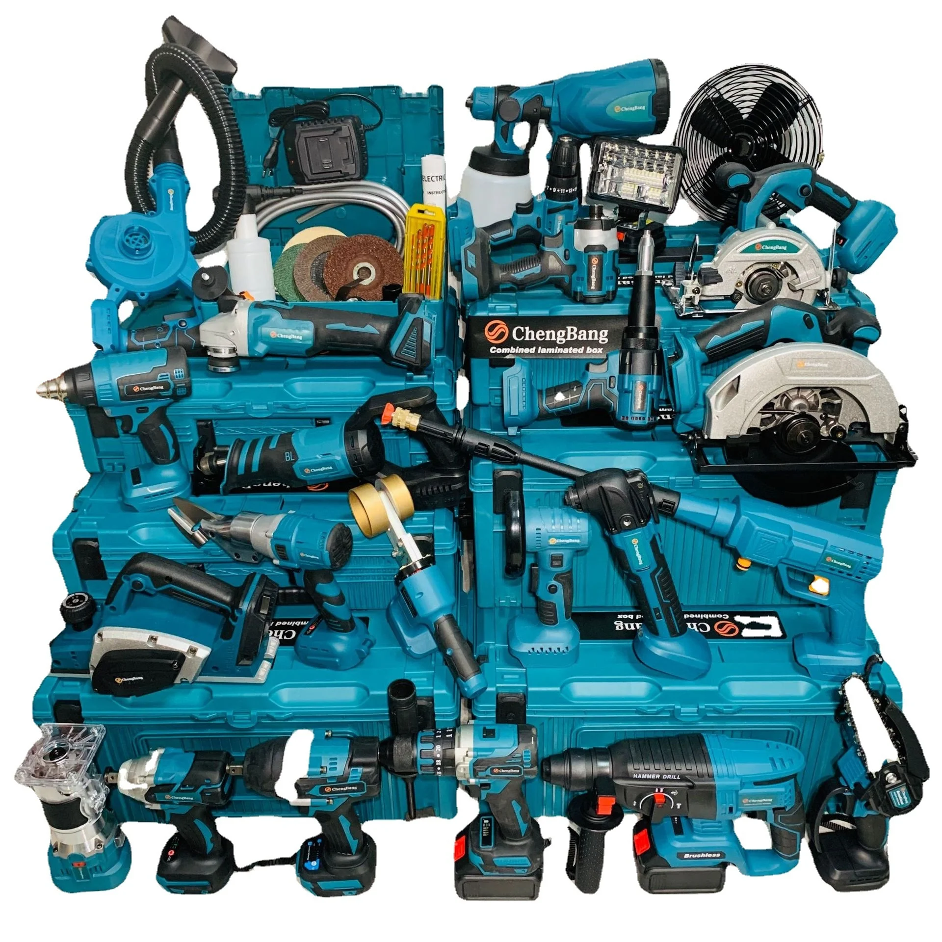 Brushless Electric power tools combo kits 20v 24pcs Lithium battery operated hand tool sets