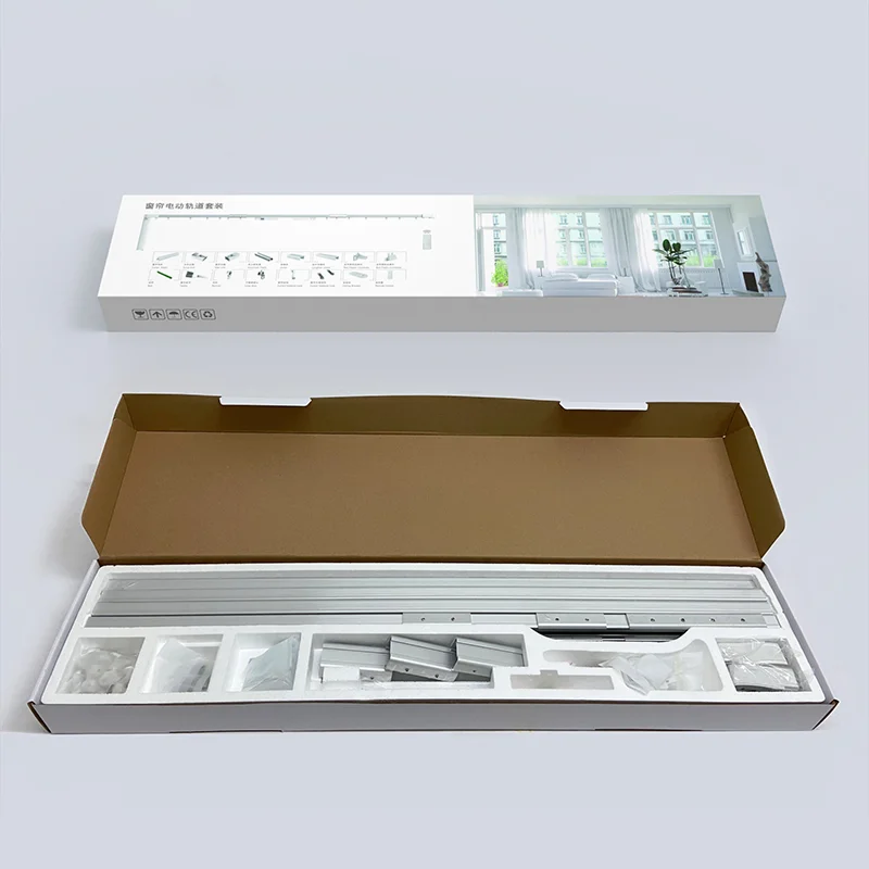 Smart remote control DIY electric curtain mechanism sunshade 90 degrees track curve track