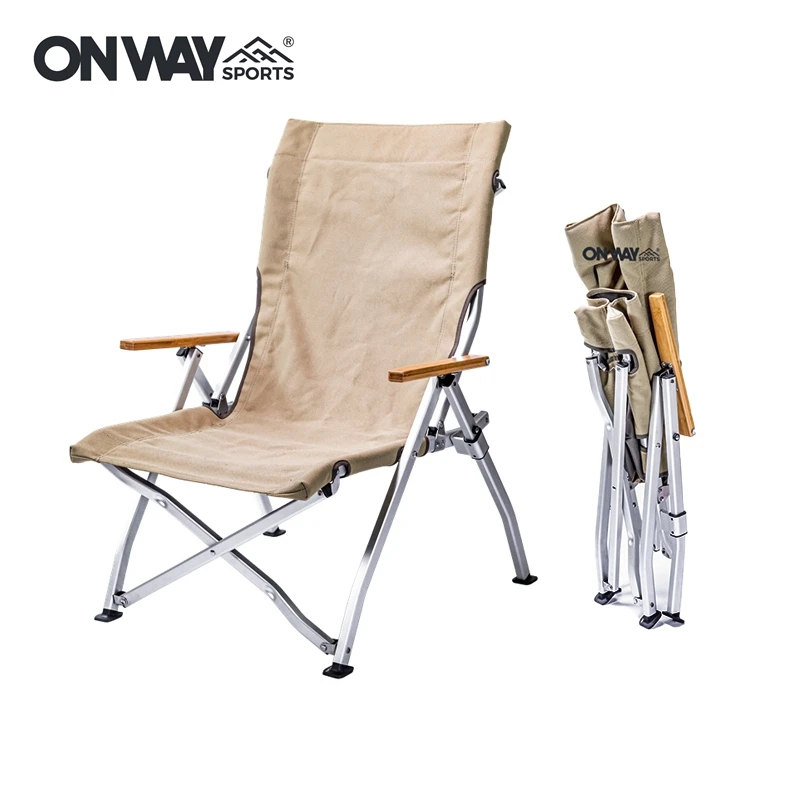 OnwaySports Outdoor Aluminum Compact Small Camping Chair Folding Portable Fishing Leisure