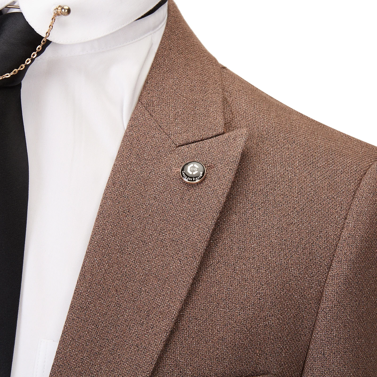 Mens Suits 3 Piece Slim Fit Wedding coffee Business Dinner Suit for Men Cenne des graoom Lapel Blazer Waistcoat Trousers