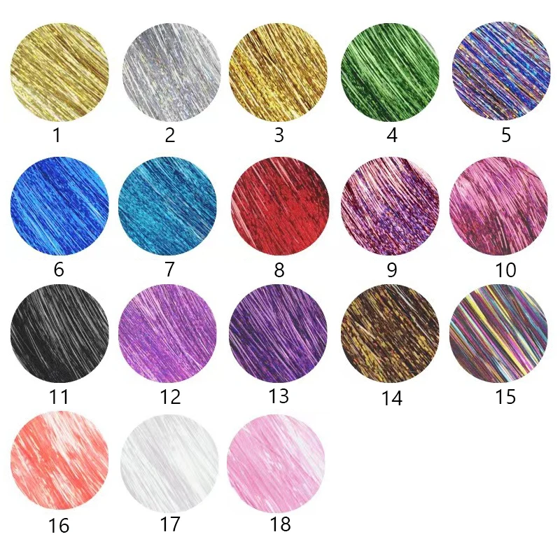 Colors Hair Tinsel Strands Tinser Hair for Girls Woman Gift Party Multi-Color Clip in Extensions