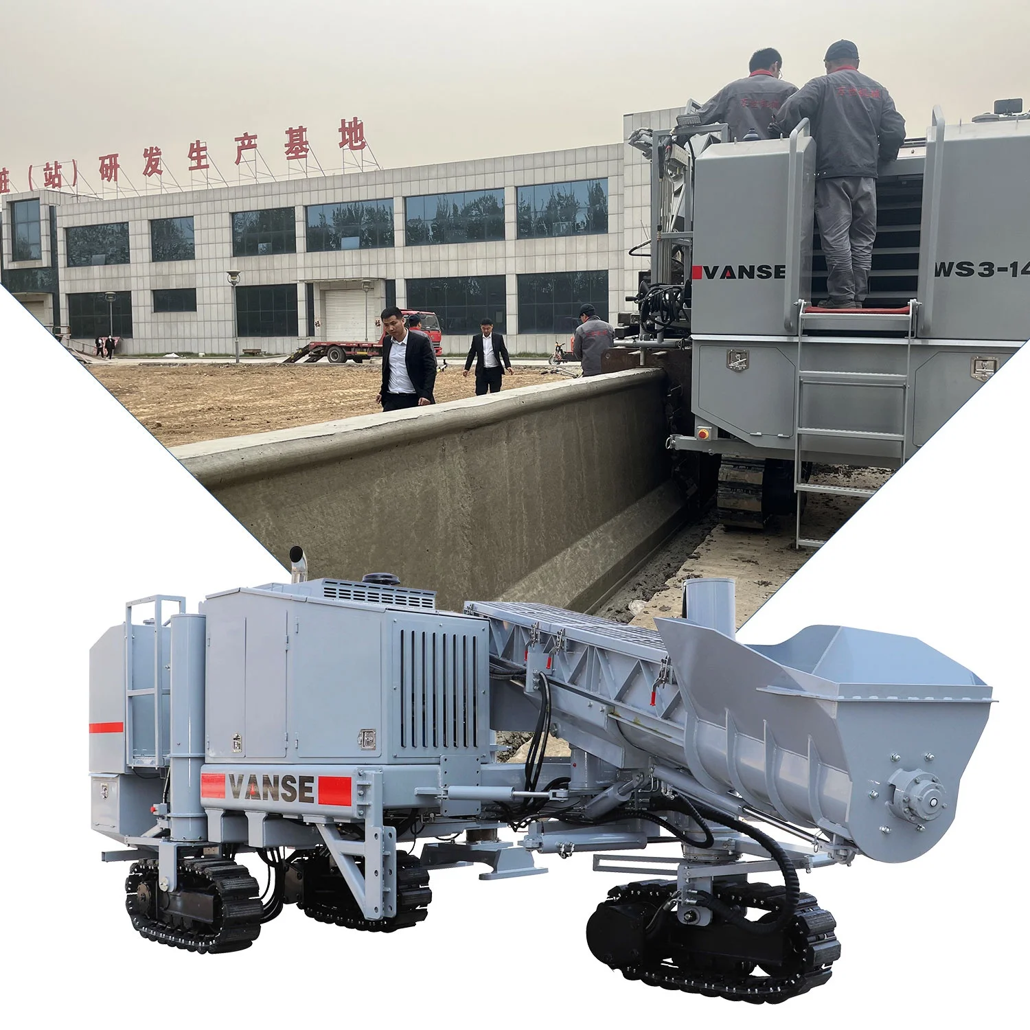 Commercial Fixed Slipform Paver Concrete Curb Channel Lining Slipform Machine Concrete Curb Machine Rental Near Me