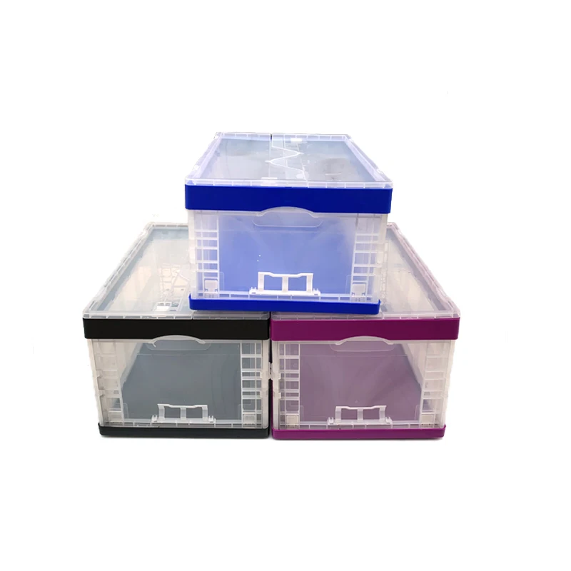 Heavy duty large vented food grade pallet crates 38L 2900g storage box turnover folding box pp plastic foldable box
