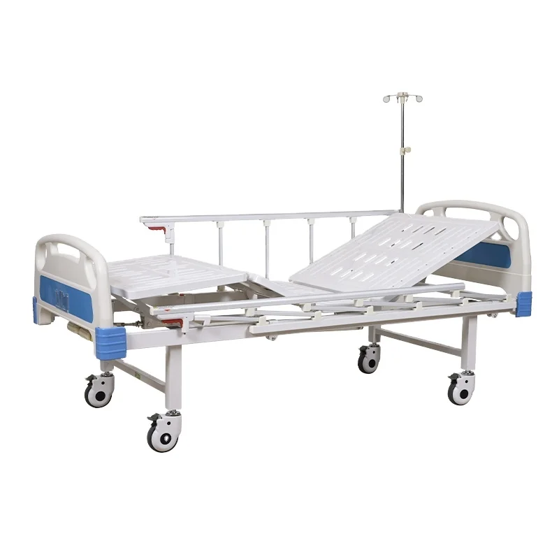 Adjustable Hospital Beds Medical Equipment Furniture 2 Crank Manual Hospital Bed Metal Steel Electric