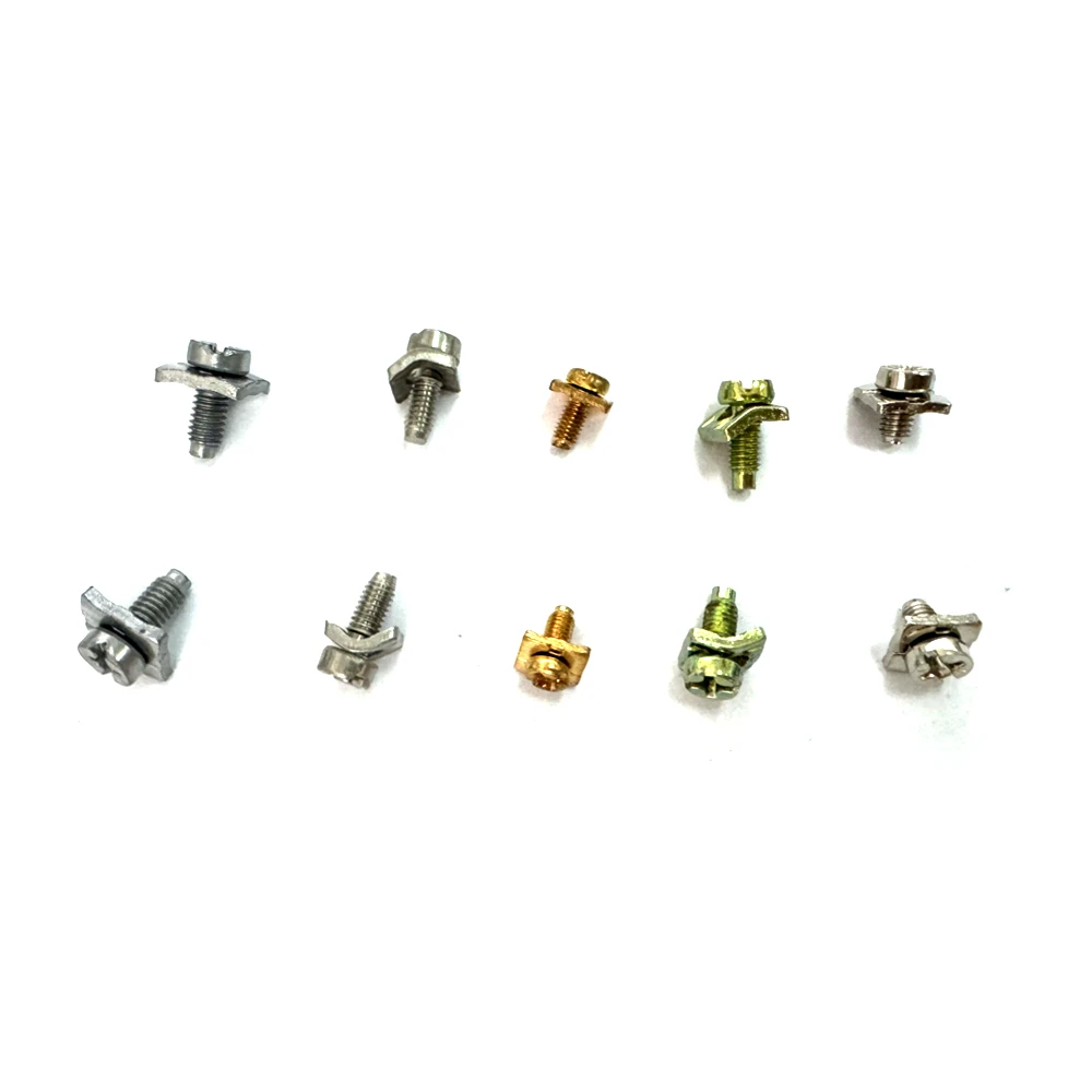 Terminal Block Screws With Captive And Square Washer Terminal Screw Manufacturer Zinc Coating Steel Washer Combined Screws