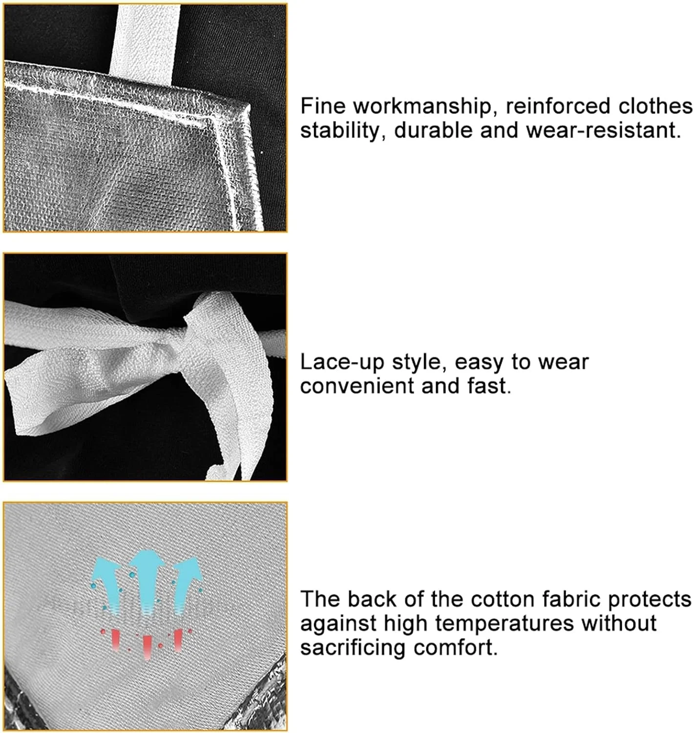 Health Gear 1000 Degree Heat Resistant Aluminum Foil Cooking Apron High Temperature Anti-splash Anti-scalding Safety Clothing