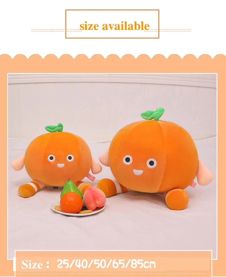 Chique Cute Stuffed Fruit Toys Oranges Mini Oranges Sofa Cushions Elastic Plush Toys Halloween Party Decoration