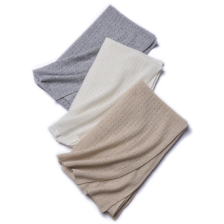 Winter Neck Warm Thick Knit Scottish Cashmere Pattern Knitted net 100% Cashmere Scarf for Women