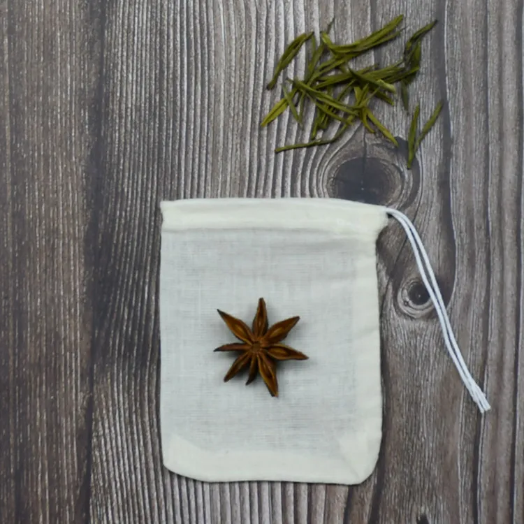 Многоразовые хлопковые сетчатые продуктовые сумки на шнурке, муслиновые сумки на заказ