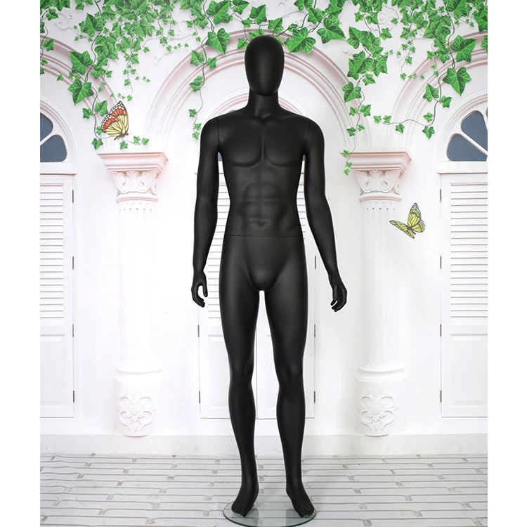 Wholesale Cheap Dress Forms Faceless Male Man Standing Black Mannequin Full Body