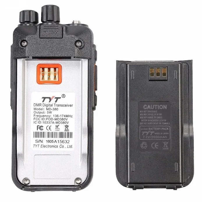 MD-UV380 GPS TYT Walkie Talkie Dual Band Digital Radio Dual Time Slot Tier 2 Two Way Radio