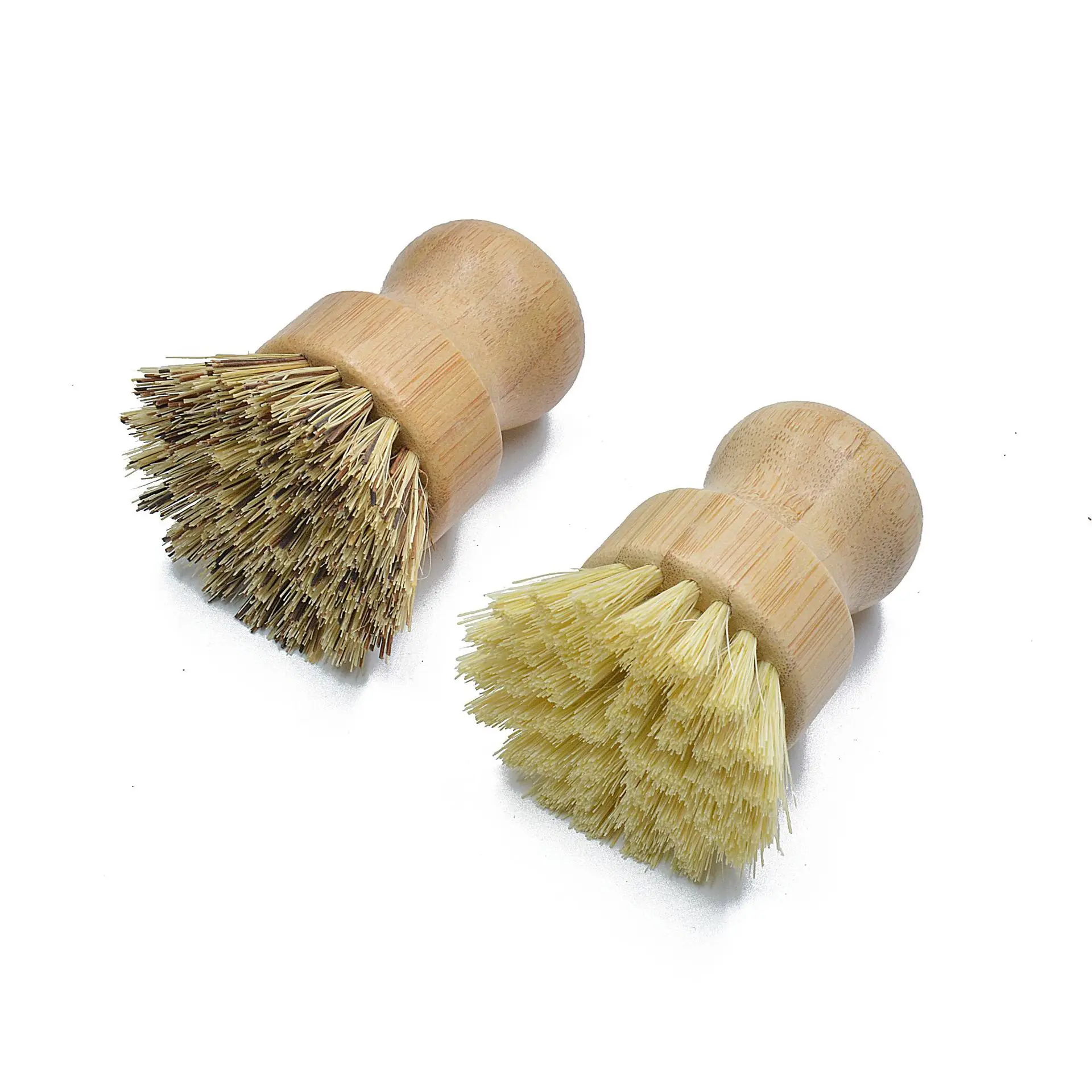 Natural Bamboo Sisal Wood Bristles Kitchen Cleaning Brush Dish Brush Washing Pot Brush