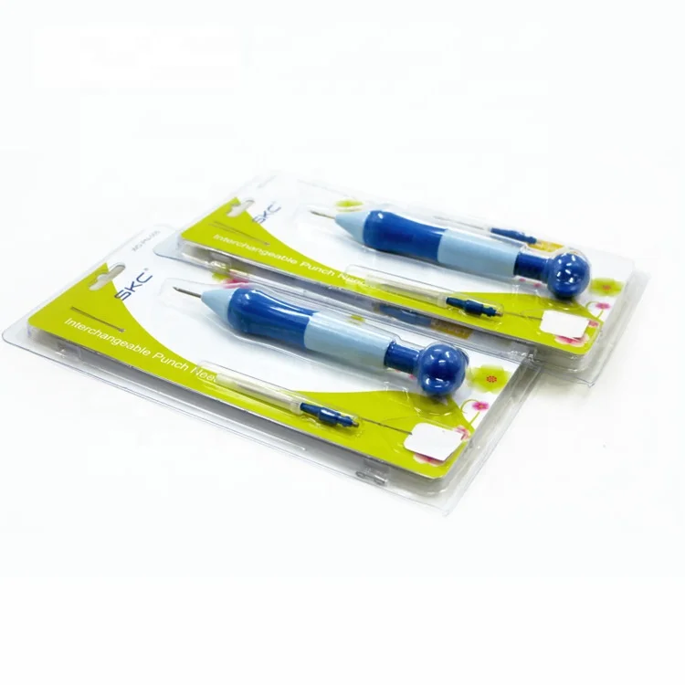 SKC New DIY Craft Sewing Craft Tools Knitting Magic Embroidery Pen Punch Needle Set with 3 Needles and 2 Threader