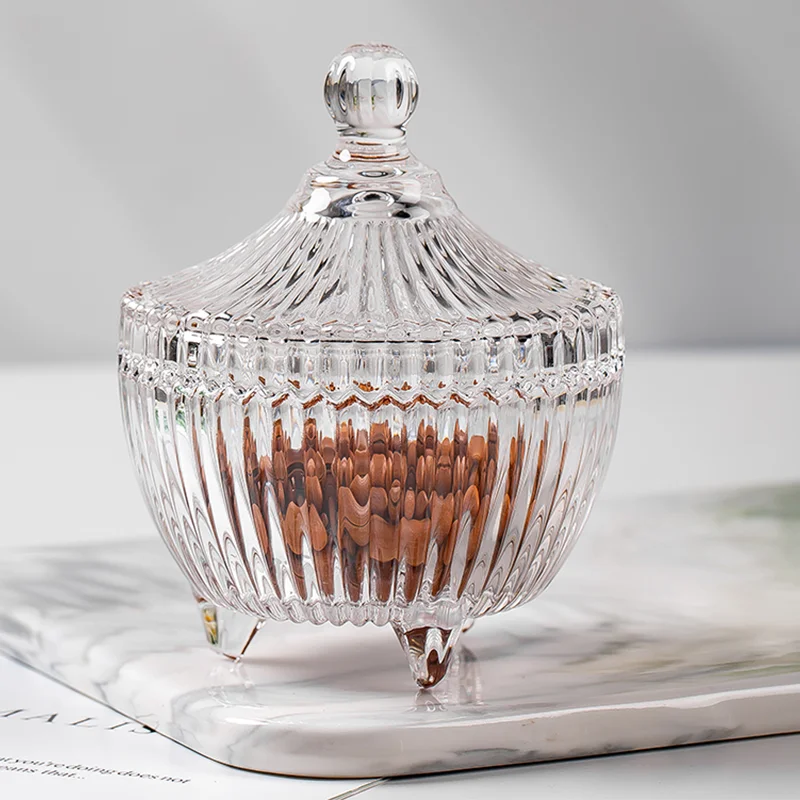 Trustworthy Supplier DELI Gift Package Christmas Fruit Fashion Style Luxury Cute Mini Glass Candy Jar With Lid