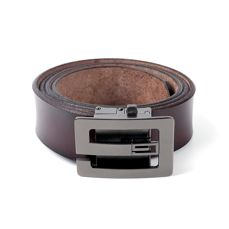 Прямая продажа с фабрики, ремень с пряжкой на заказ, автоматический модный ремень из натуральной кожи