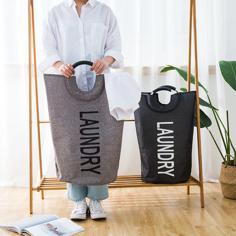 Customizable Blue Oxford Laundry Hamper Organization and Storage Basket for Household Essentials for Home Use