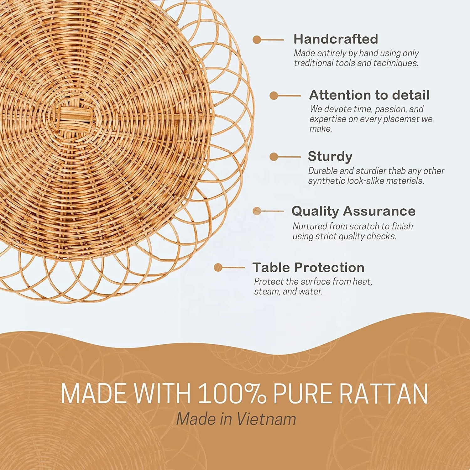 OEM ротанговый коврик плетеные бамбуковые декоративные подставки ручной работы в стиле бохо маленькие из ротанга натуральный Плетеный Ретро для