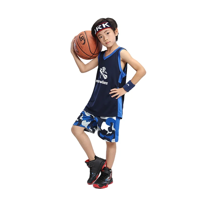 Basketball Jersey 2021 Summer Boy Baby Size Casual Short Jersey Loose Sports Clothes Two Sets Kids Size LOGO Team Name Number