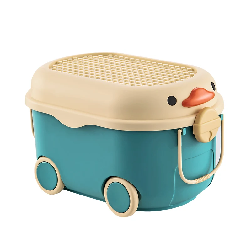 OEM Customized Cartoon Appearance Lovely Duck storage Box Large size Kid toys organizer Bin Used for children to form habit