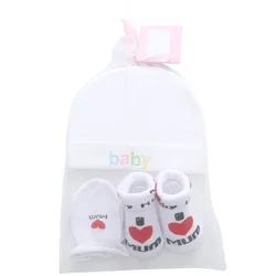 New Arrival Baby Shoes spring Winter Warm Toddler gift Cartoon Boots hat socks