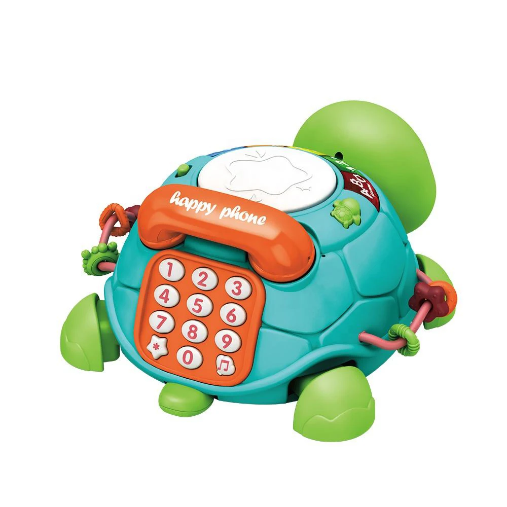 Zhorya Kids Toys 6-18 Months Musical Turtle Crawling Baby telephone Toys with Light Sound Infant Toddler Gifts