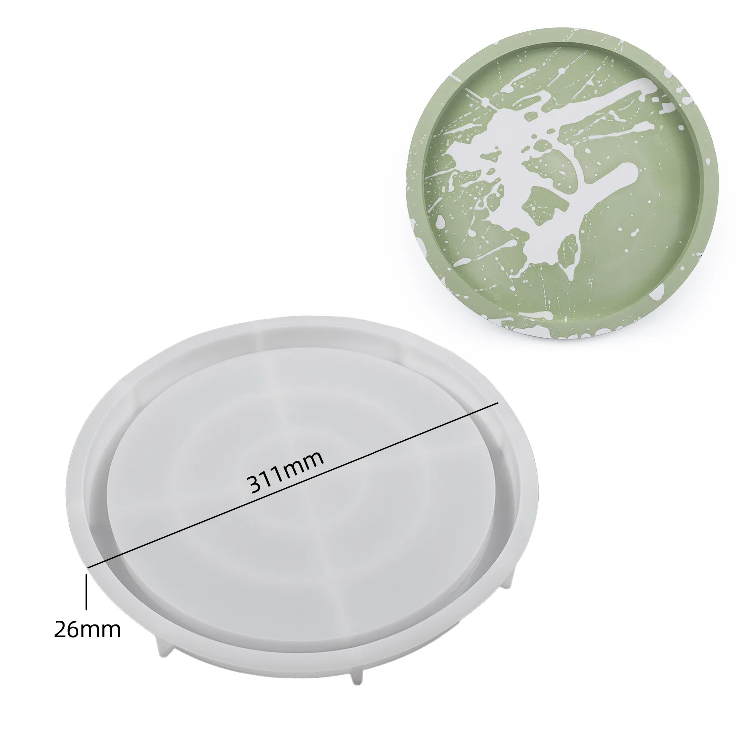 DIY adhesive plaster cement printing circular disc mold storage tray storage flower pot base silicone mold