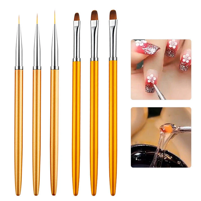2021 Rose Gold Kolinsky Acrylic Nail Brush Nail Art Tool 100% kolinsky acrylic Nail brush 3d art brushes